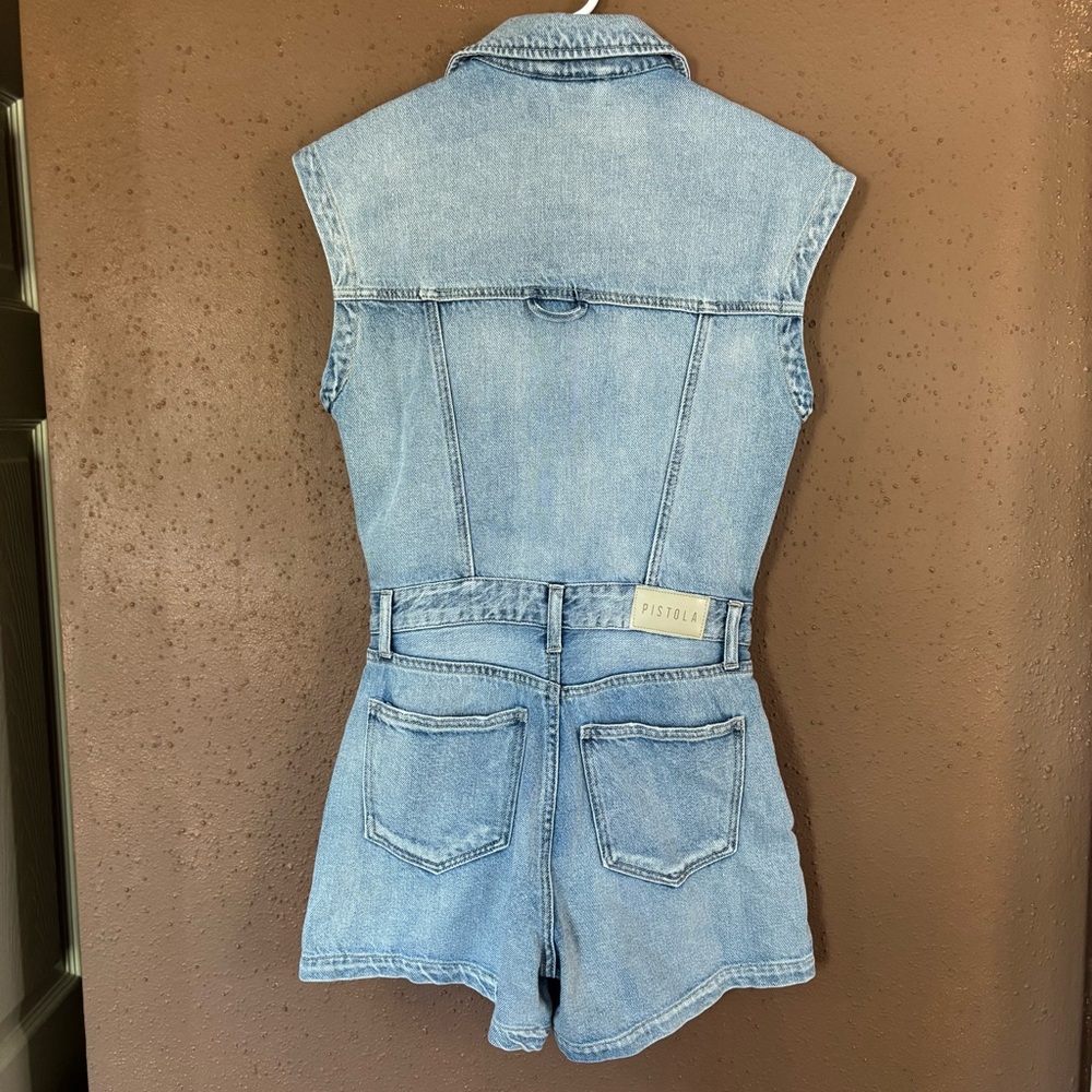 NWT Pistola szXS Lennox Denim Romper in Color-Roma ,Anthropologie - Picture 5 of 16